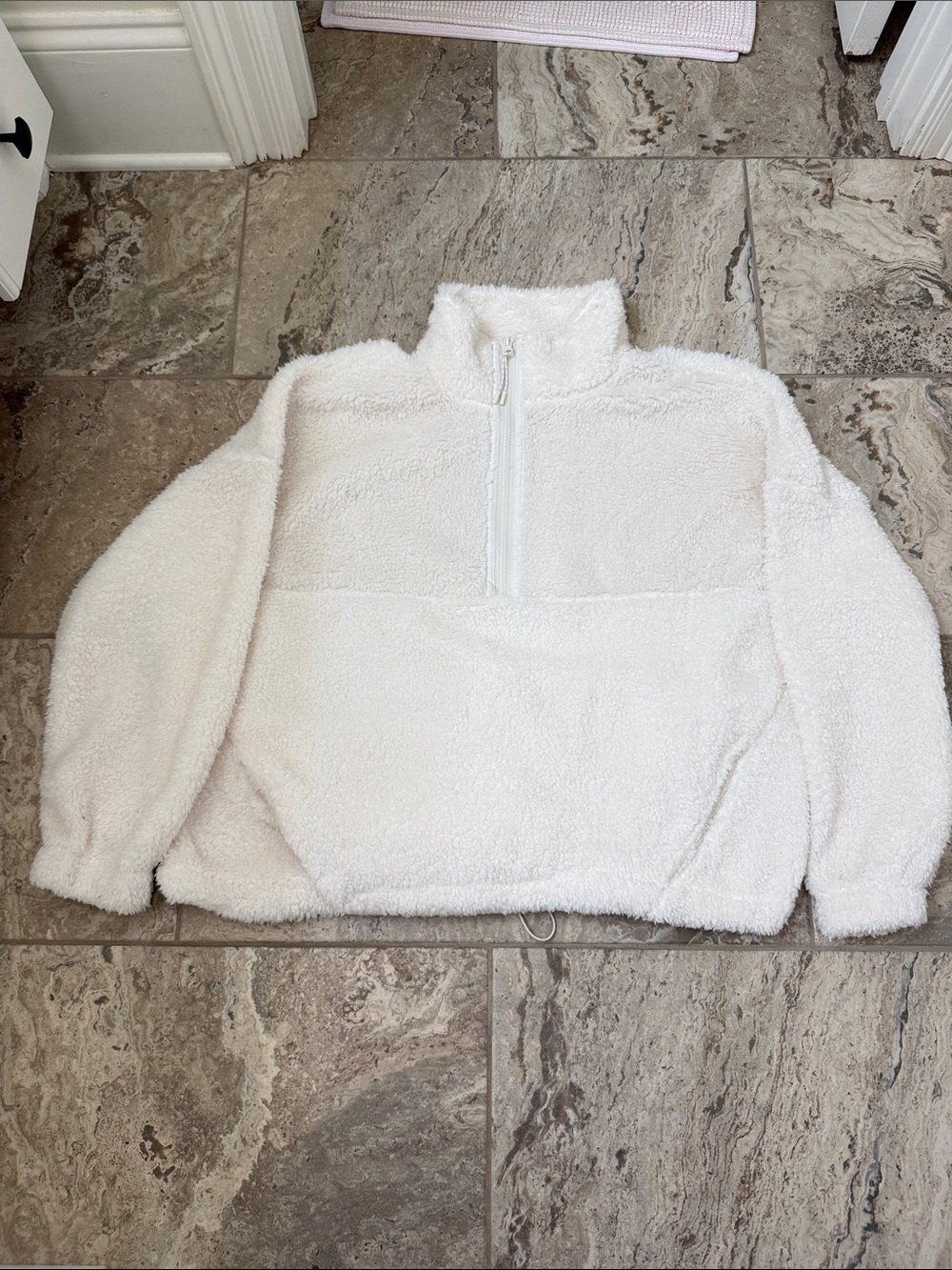 NWOT  Size XXL No Boundaries Cozy White Sherpa Quarter-Zip Pullover